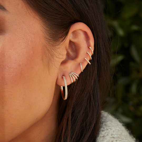 Second Hole Teeny Star Earring | Gold ear jacket, Tiny stud earrings,  Piercings